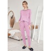image:imageEkouaer Pajamas Womens Long Sleeve Sleepwear with Long Pants Soft Loungewear Pj Set SXXLPink Small Point