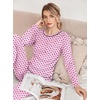 image:imageEkouaer Pajamas Womens Long Sleeve Sleepwear with Long Pants Soft Loungewear Pj Set SXXLPink Small Point