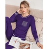 image:imageEkouaer Pajamas Womens Long Sleeve Sleepwear with Long Pants Soft Loungewear Pj Set SXXLPurple
