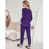 image:imageEkouaer Pajamas Womens Long Sleeve Sleepwear with Long Pants Soft Loungewear Pj Set SXXLPurple