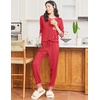 image:imageEkouaer Pajamas Womens Long Sleeve Sleepwear with Long Pants Soft Loungewear Pj Set SXXLRed