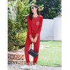 image:imageEkouaer Pajamas Womens Long Sleeve Sleepwear with Long Pants Soft Loungewear Pj Set SXXLRed