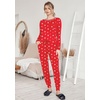 image:imageEkouaer Pajamas Womens Long Sleeve Sleepwear with Long Pants Soft Loungewear Pj Set SXXLRed Stars