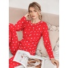 image:imageEkouaer Pajamas Womens Long Sleeve Sleepwear with Long Pants Soft Loungewear Pj Set SXXLRed Stars
