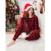 image:imageEkouaer Pajamas Womens Long Sleeve Sleepwear with Long Pants Soft Loungewear Pj Set SXXLRed and Black Plaid