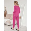 image:imageEkouaer Pajamas Womens Long Sleeve Sleepwear with Long Pants Soft Loungewear Pj Set SXXLRose Red