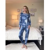 image:imageEkouaer Pajamas Womens Long Sleeve Sleepwear with Long Pants Soft Loungewear Pj Set SXXLTie Dye Blue