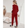 image:imageEkouaer Pajamas Womens Long Sleeve Sleepwear with Long Pants Soft Loungewear Pj Set SXXLWine Red