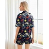 image:imageEkouaer Pajamas for Women Silk Satin Pjs Soft Sleepwear Short Sleeve Button Down Pjs Top and Shorts 2 Piece Lounge Set SXXLMermaid