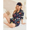 image:imageEkouaer Pajamas for Women Silk Satin Pjs Soft Sleepwear Short Sleeve Button Down Pjs Top and Shorts 2 Piece Lounge Set SXXLMermaid