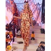 image:imageEkouaer Satin Pajama Set Womens Silk Short Sleeve V Neck Shirt with Long Pant Soft Loungewear Pjs SetHalloween Orange