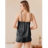 image:imageEkouaer Silk Pajamas Set for Women Satin Camisole Sleepwear Lingerie VNeck Cami Top and Shorts PjsBlack