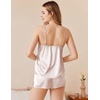image:imageEkouaer Silk Pajamas Set for Women Satin Camisole Sleepwear Lingerie VNeck Cami Top and Shorts PjsChampagne