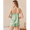 image:imageEkouaer Silk Pajamas Set for Women Satin Camisole Sleepwear Lingerie VNeck Cami Top and Shorts PjsLight Green