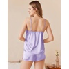 image:imageEkouaer Silk Pajamas Set for Women Satin Camisole Sleepwear Lingerie VNeck Cami Top and Shorts PjsLight Purple