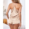 image:imageEkouaer Silk Pajamas Set for Women Satin Lingerie Pjs Cami Top and Shorts Soft 2 Piece NightwearChampagne