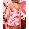 image:imageEkouaer Silk Pajamas Set for Women Satin Lingerie Pjs Cami Top and Shorts Soft 2 Piece NightwearFoundation Bow