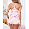 image:imageEkouaer Silk Pajamas Set for Women Satin Lingerie Pjs Cami Top and Shorts Soft 2 Piece NightwearPink Leopard