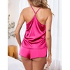 image:imageEkouaer Silk Pajamas Set for Women Satin Lingerie Pjs Cami Top and Shorts Soft 2 Piece NightwearRose