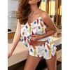 image:imageEkouaer Silk Pajamas for Women Satin Cami Pjs Set V Neck Camisole Shorts Set Adjustable Strap SleepwearWhite Wine Bottle
