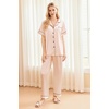 image:imageEkouaer Silk Pajamas for Women Set Satin Pjs Soft Short Sleeve Button Down Sleepwear 3 Piece Loungewear SXXLChampagne
