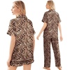 image:imageEkouaer Silk Pajamas for Women Set Satin Pjs Soft Short Sleeve Button Down Sleepwear 3 Piece Loungewear SXXLLeopard
