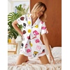 image:imageEkouaer Silk Satin Pajamas 2 Piece Pajamas for Women Set Button Down PJ Short Sleeve and Shorts Pjs Lounge SetsBall White
