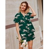 image:imageEkouaer Silk Satin Pajamas 2 Piece Pajamas for Women Set Button Down PJ Short Sleeve and Shorts Pjs Lounge SetsGrenn Tiger