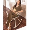 image:imageEkouaer Womens 2 Piece Lounge Set Casual Summer Outfits Ribbed Short Sleeve amp Wide Leg Pants Matching Set for Travel HomeBrown