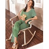 image:imageEkouaer Womens 2 Piece Lounge Set Casual Summer Outfits Ribbed Short Sleeve amp Wide Leg Pants Matching Set for Travel HomeGreen
