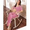 image:imageEkouaer Womens 2 Piece Lounge Set Casual Summer Outfits Ribbed Short Sleeve amp Wide Leg Pants Matching Set for Travel HomeHot Pink