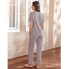 image:imageEkouaer Womens 2 Piece Lounge Set Casual Summer Outfits Ribbed Short Sleeve amp Wide Leg Pants Matching Set for Travel HomeLilac