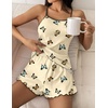 image:imageEkouaer Womens Cami Pajama Sets 2 Piece Cute Print Pjs Soft Tank Top amp Elastic Waist Shorts Camisole Lounge SetBeige Butterfly