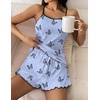 image:imageEkouaer Womens Cami Pajama Sets 2 Piece Cute Print Pjs Soft Tank Top amp Elastic Waist Shorts Camisole Lounge SetBlue Butterfly
