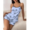 image:imageEkouaer Womens Cami Pajama Sets 2 Piece Cute Print Pjs Soft Tank Top amp Elastic Waist Shorts Camisole Lounge SetBlue Butterfly