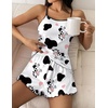 image:imageEkouaer Womens Cami Pajama Sets 2 Piece Cute Print Pjs Soft Tank Top amp Elastic Waist Shorts Camisole Lounge SetCow