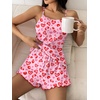 image:imageEkouaer Womens Cami Pajama Sets 2 Piece Cute Print Pjs Soft Tank Top amp Elastic Waist Shorts Camisole Lounge SetPink Leopard