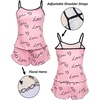 image:imageEkouaer Womens Cami Pajama Sets 2 Piece Cute Print Pjs Soft Tank Top amp Elastic Waist Shorts Camisole Lounge SetPink Love