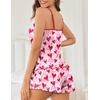 image:imageEkouaer Womens Cami Pajama Sets 2 Piece Cute Print Pjs Soft Tank Top amp Elastic Waist Shorts Camisole Lounge SetPink Love Heart