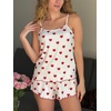 image:imageEkouaer Womens Cami Pajama Sets 2 Piece Cute Print Pjs Soft Tank Top amp Elastic Waist Shorts Camisole Lounge SetRed Heart