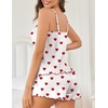image:imageEkouaer Womens Cami Pajama Sets 2 Piece Cute Print Pjs Soft Tank Top amp Elastic Waist Shorts Camisole Lounge SetRed Heart