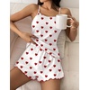 image:imageEkouaer Womens Cami Pajama Sets 2 Piece Cute Print Pjs Soft Tank Top amp Elastic Waist Shorts Camisole Lounge SetRed Heart