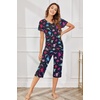 image:imageEkouaer Womens Pajama Set 2 Piece Short Sleeve Capri Pj Sets V Neck Loungewear Sleepwear with Pockets S3XLLittle Animal