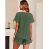 image:imageEkouaer Womens Pajama Set Ruffle Sleeves Top and Short Soft 2 Piece Loungewear SetArmy Green