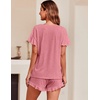 image:imageEkouaer Womens Pajama Set Ruffle Sleeves Top and Short Soft 2 Piece Loungewear SetDusty Rose