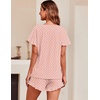 image:imageEkouaer Womens Pajama Set Ruffle Sleeves Top and Short Soft 2 Piece Loungewear SetPink Polka Dots
