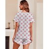 image:imageEkouaer Womens Pajama Set Ruffle Sleeves Top and Short Soft 2 Piece Loungewear SetSilhouette Flower Leaves