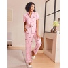 image:imageEkouaer Womens Pajama Sets 2 Piece Button Down Short Sleeve Pjs Set Soft Lounge Set with Long Pants SXXLChristmas Cane