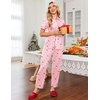 image:imageEkouaer Womens Pajama Sets 2 Piece Button Down Short Sleeve Pjs Set Soft Lounge Set with Long Pants SXXLChristmas Cane