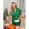 image:imageEkouaer Womens Pajama Sets 2 Piece Button Down Short Sleeve Pjs Set Soft Lounge Set with Long Pants SXXLChristmas Deer